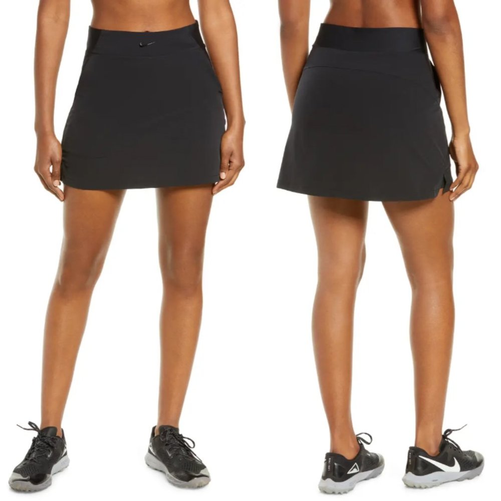 NIKE High Rise Bliss Lux Training SKORT Tennis Skirt Size XS Black NEW $75